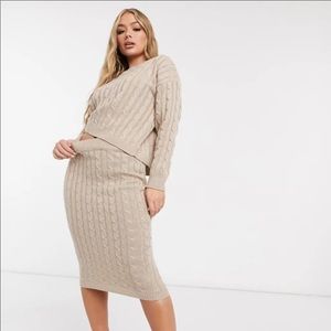 Asos Biscuit Color Co-ord Knit sweater set